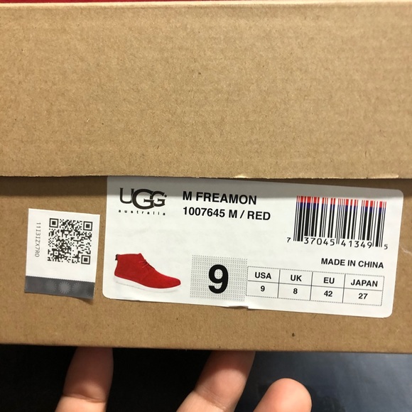 Men’s UGG Freamon suede shoe red sneaker main image 6